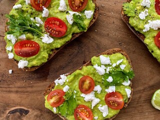 bruschetta with tomato and avocado