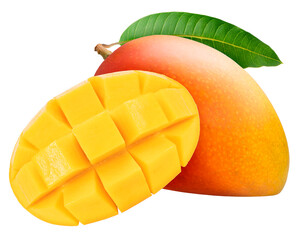 Red Mango fruit on white background, Fresh Mango fruit on White Background  PNG File.