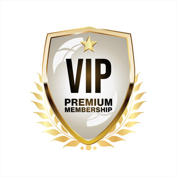 Golden badge VIP golden member retro design