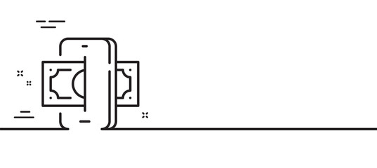 Phishing line icon. Money scam crime sign. Online fraud or thief symbol. Minimal line illustration background. Phishing line icon pattern banner. White web template concept. Vector
