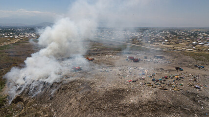 Terrifying view of the Bishkek city dump