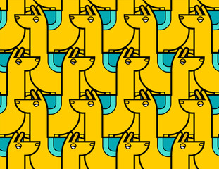 llama alpaca cartoon pattern seamless. Ornament of kids fabric