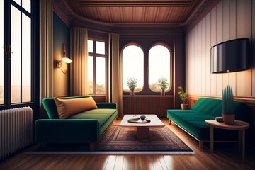 Fototapeta na wymiar modern living room ai generative