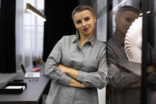 portrait of a business woman analytics in a company on a working day