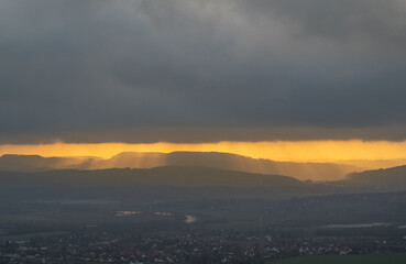 Landscape and panorama  view at sunset