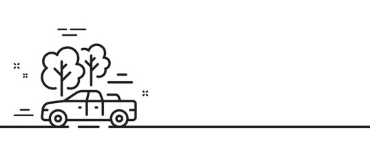 Pickup line icon. Transit transport sign. Travel car symbol. Minimal line illustration background. Pickup line icon pattern banner. White web template concept. Vector