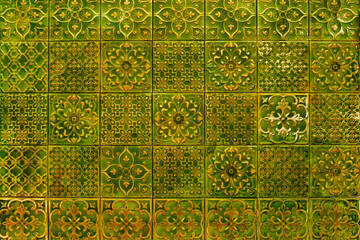 Beautiful colored mosaic tiles in oriental style.