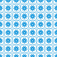 Circle blue small flower background pattern