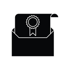 Recommendation Email Badge icon. Envelope with award badge icon design. isolated on white background