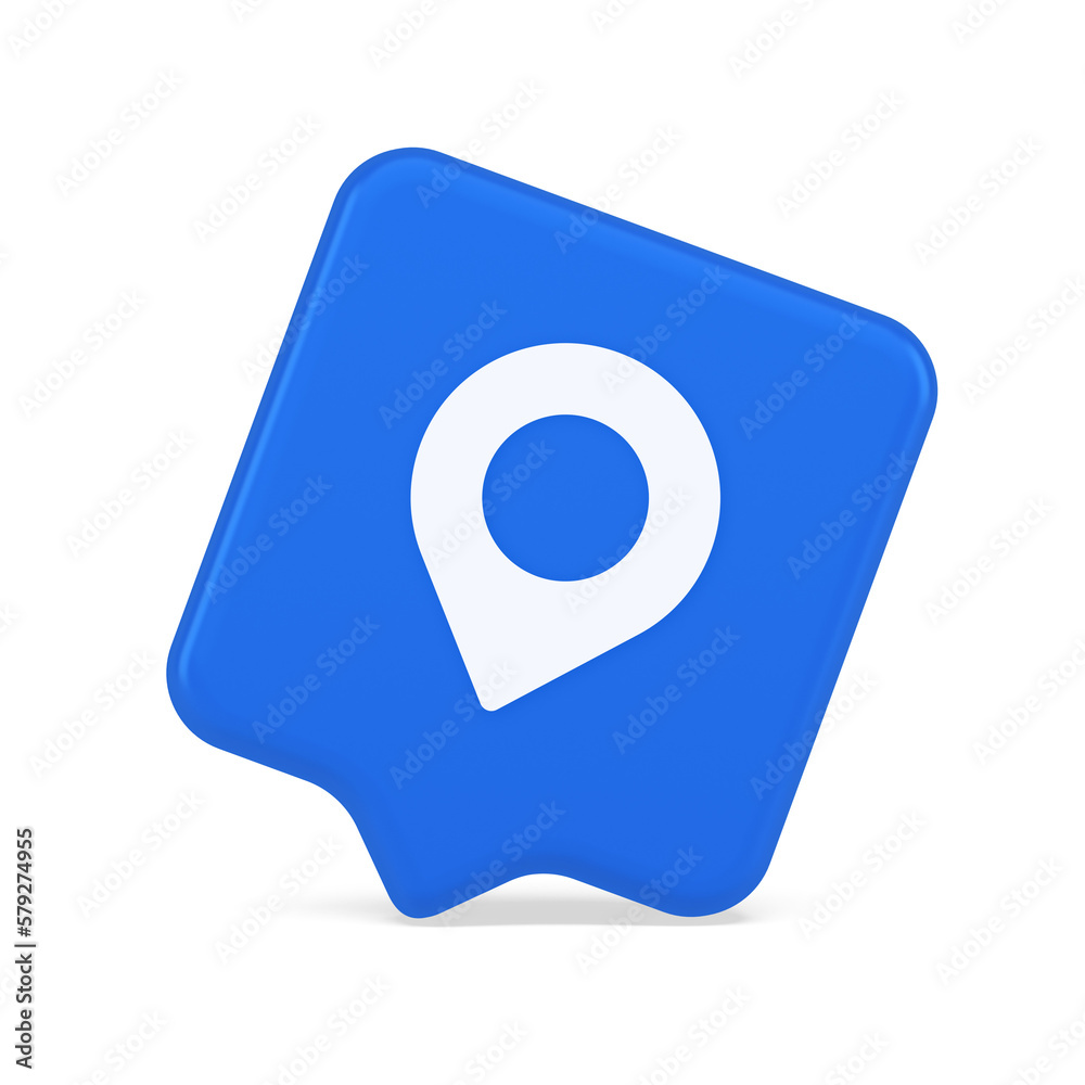 Poster gps map pin location service button application direction distance pointer 3d realistic speech bubbl