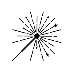 Firework icon design. Christmas sparkler confetti, firecracker vector. isolated on white background. vector illustration