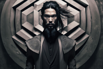 portrait of a photogenic futuristic Asian male