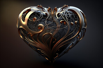 Heart shaped art by Generative AI