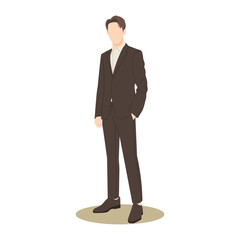 confident businessman posing in stylish outfits illustration