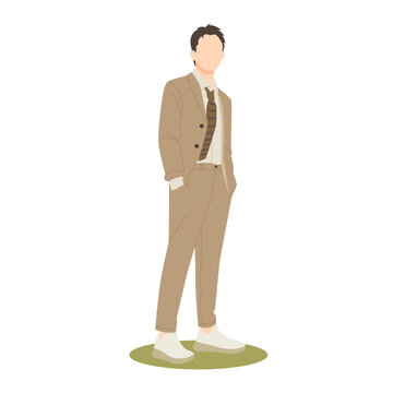 recommend clip art: confident man standing isolated illustration