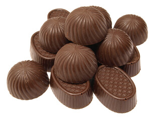 Сhocolate candies isolated on white background