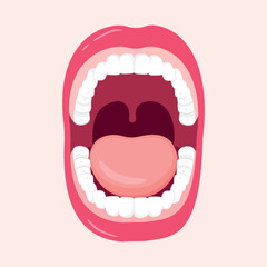 Funny cartoon mouth with tongue out. Vector illustration for your design