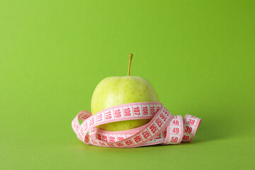 Diet and weight loss, healthy lifestyle, composition with measuring tape