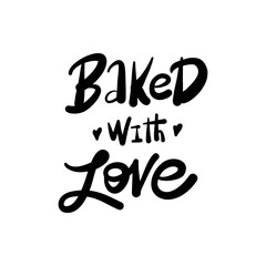 Lettering "bartd with love". Hand drawn vector illustration. can be used for badges, labels, logo, bakery, food, kitchen classes, cafes, etc.