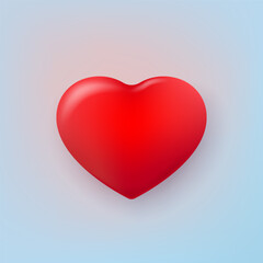 Red 3d heart icon, love symbol illustration