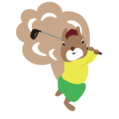 初めてのゴルフが嬉しいリス　ドライバー