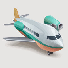 Airplane vector illustration flat style hand drawn jet