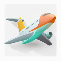 Airplane vector illustration flat style hand drawn jet