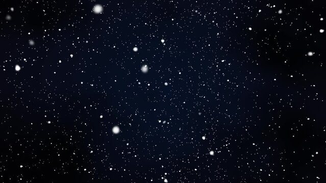 Particles Fly And Fall From Top To Bottom At You On a Black Background