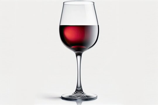 a wine glass against a white background. Generative AI