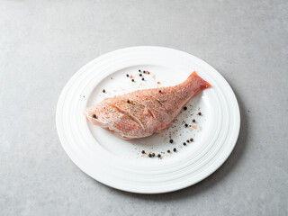 Red rockfish on a plate