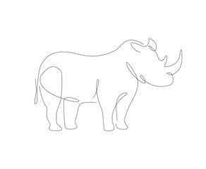 Line art rhinoceros. art Linear Africa animals. Outline animal.