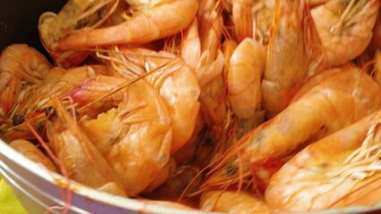 breakfast in sri lanka various tropical fruits and shrimps everything is fresh and just served to the table. High quality footage