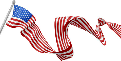 An American flag design in an engraved vintage woodcut style