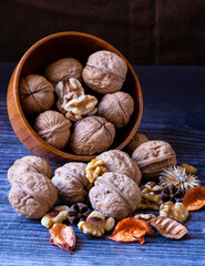 Bowl of nuts such as walnuts