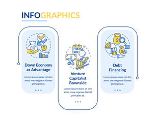 Fundraising tips rectangle infographic template. IT industry financing. Data visualization with 3 steps. Editable timeline info chart. Workflow layout with line icons. Lato-Bold, Regular fonts used
