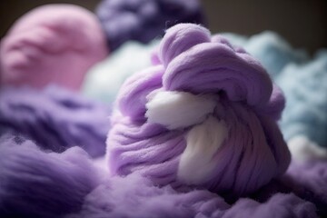 For the background, a close up of purple cotton candy. Generative AI