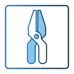 Pliers icon illustration. icon related to tool. Two tone icon style, lineal color. Simple vector design editable