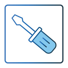 Screwdriver icon illustration. icon related to tool. Two tone icon style, lineal color. Simple vector design editable