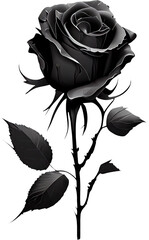 black rose transparent background - Generative AI