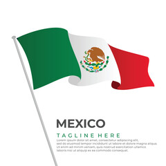 Template vector Mexico flag modern design