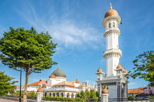 View at the Mosque of Kapitan Keling in the streets of George Town at Penang Island - Malaysia