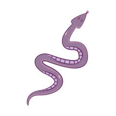 Obraz premium Magic snake celestial vector isolated. Mystic purple animal snake. Vector single illustration