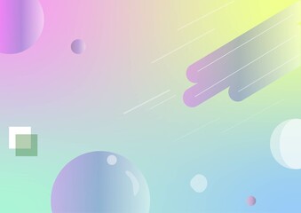 pastel bubbles with pastel pink blue yellow green gradient background