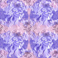 Floral pattern. Watercolor background image - abstract decorative composition. Seamless pattern. Use printed materials, signs, objects, websites, maps, posters, flyers, packaging. - 579287968