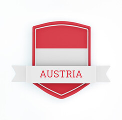 Austria Flag With Ribbon Banner