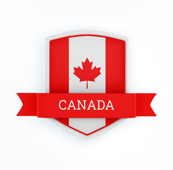 Canada Flag With Ribbon Banner