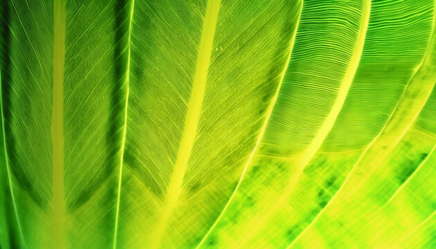 Beautiful tropical leaf texture with streaks close-up macro