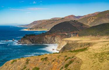 Coastal View of Big Sur in California on a Summer Day