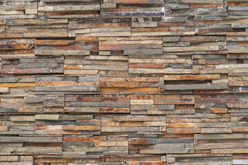 horizontal modern brick wall for pattern and background.
