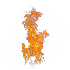 Burning fire flame isolated on white background 